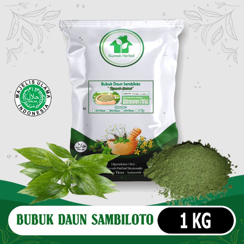 

Bubuk daun sambiloto murni kemasan 1kg