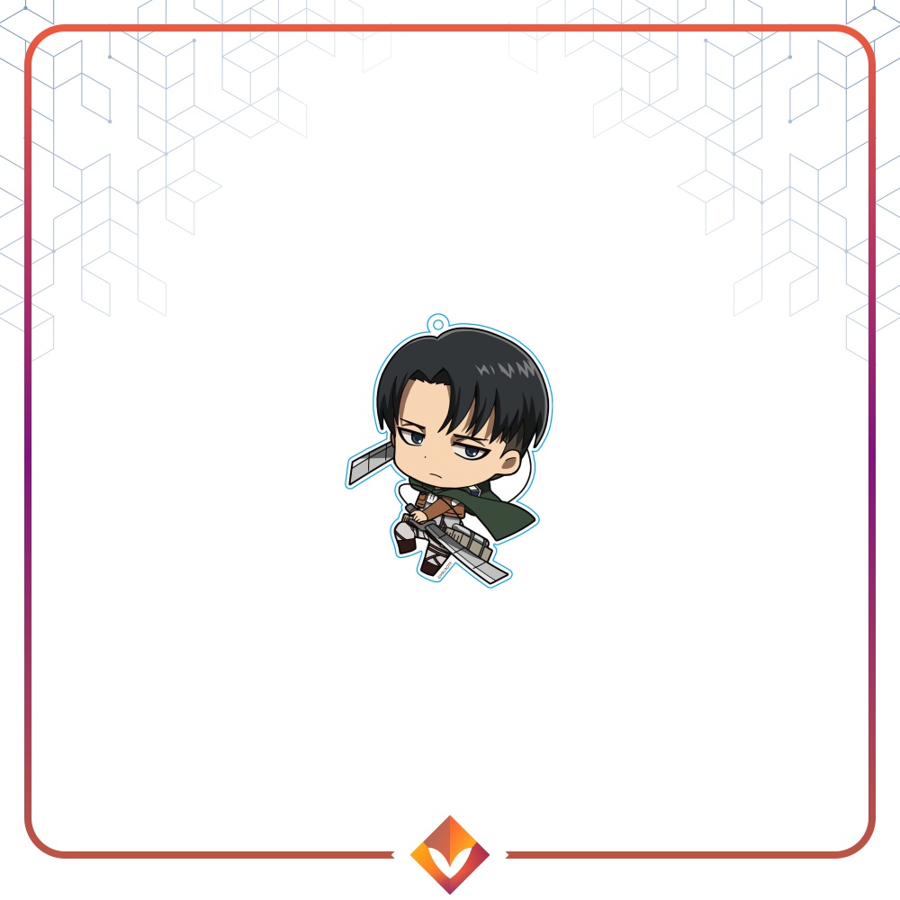 GANCI SHINGEKI NO KYOUJIN CHIBI Keychain Gantungan Kunci Anime Attack on Titan Eren Mikasa Armin Levi Sasha Erwin Reiner