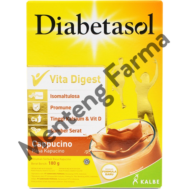 Diabetasol Cappucino 180 Gram - Susu Penambah Nutrisi Khusus Diabetes