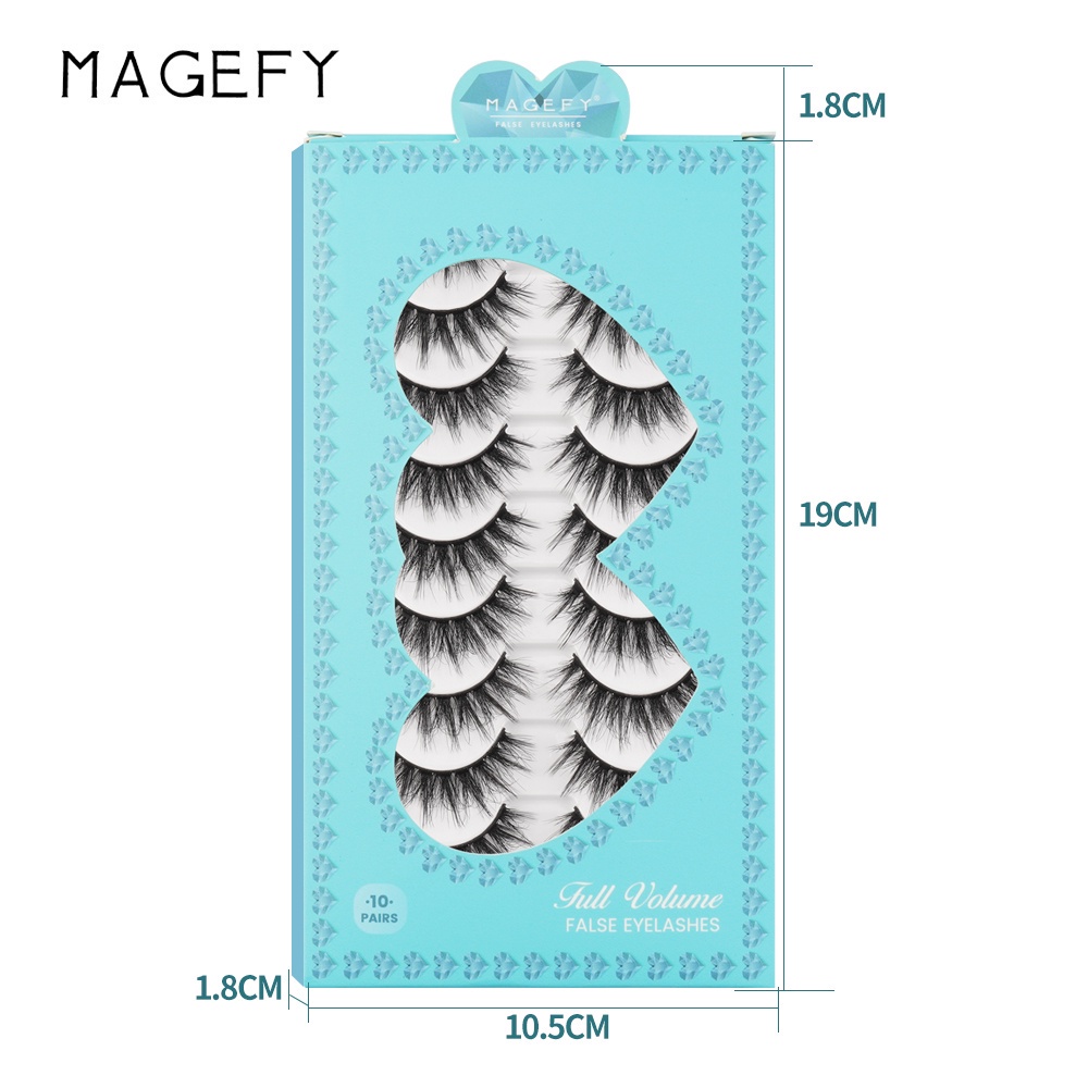 MAGEFY7189 Bulu Mata Palsu Premium 10 Pasang Bulu Mata Palsu 3D Panjang Dan Tipis Alat Eyelash Extension Lengk