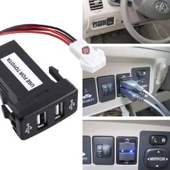 Terlaris Slot Charger 2 port USB 2.1A Mobil Toyota Avanza Innova Lama/Hilux/Fortuner Lama dll