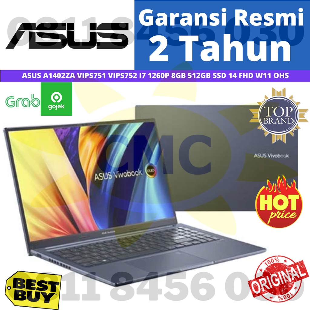 ASUS A1402ZA VIPS751 VIPS752 I7 1260P 8GB 512GB SSD 14 FHD W11 OHS