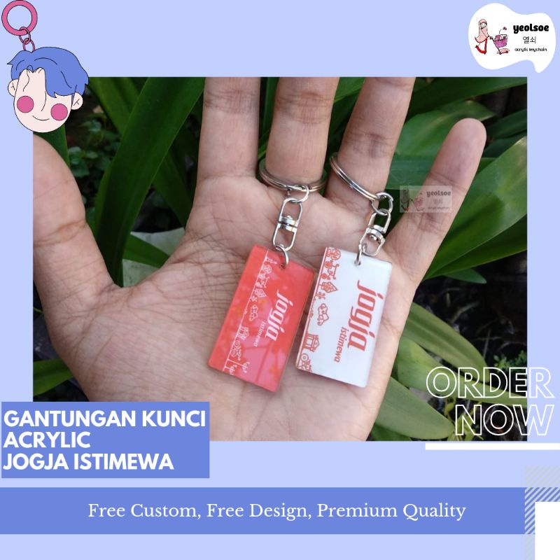 Gantungan Kunci Acrylic JOGJA ISTIMEWA/Acrylic Keychain/Oleh-Oleh JOGJA