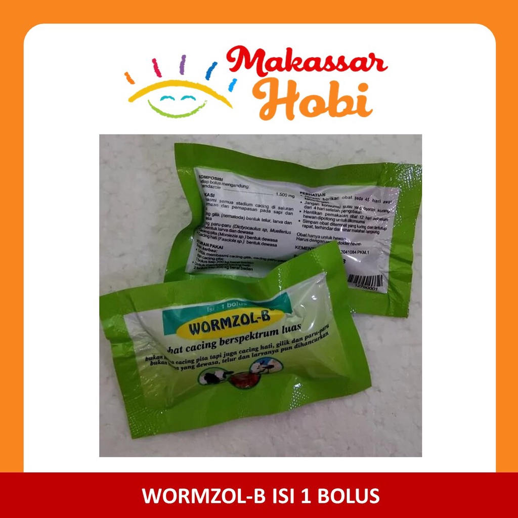 Wormzol B 1 Bolus Sachet Obat Cacing Cacingan Hewan Ternak Sapi Kerbau