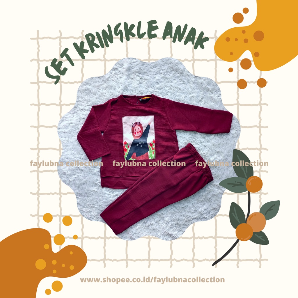 Setelan Kringkle Anak Terbaru / SET Kringkle Anak Viral / setelan anak tebaru