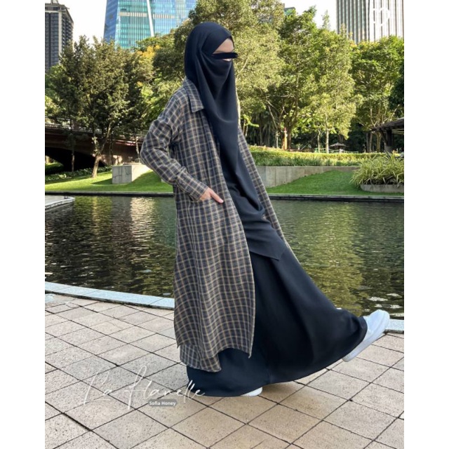 MAHIRAINDONESIA LA FLANELLE OUTER FLANEL GAMIS OUTER SET GAMIS MAHIRA LA FLANELLE HONEY BERRY TERRAC
