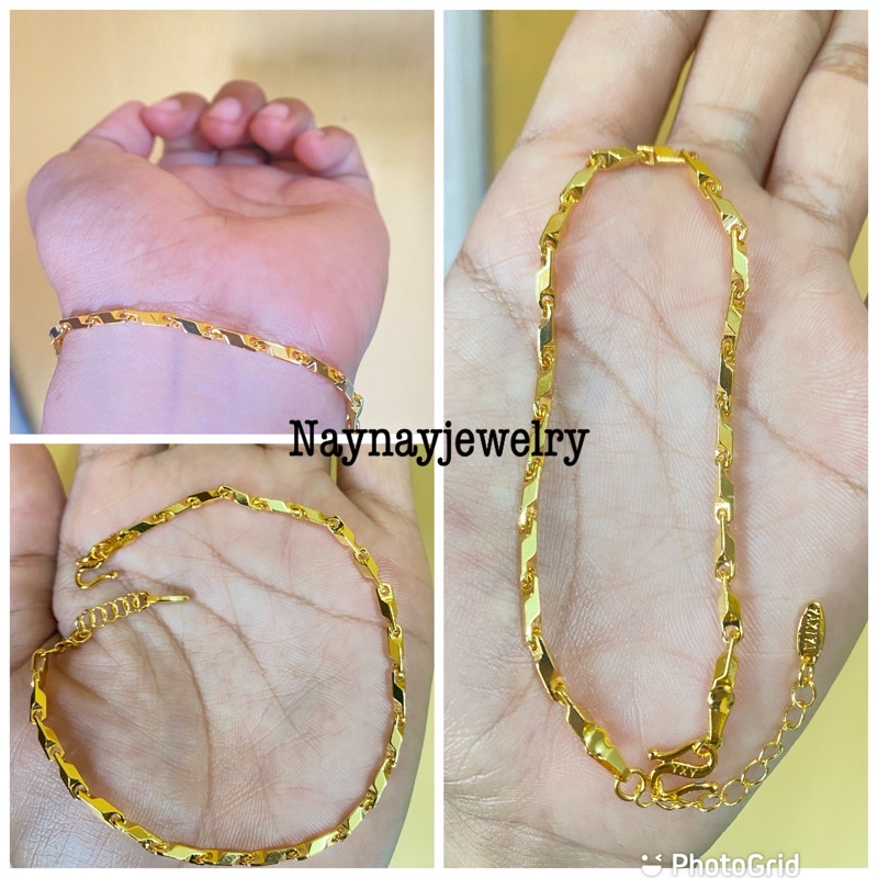 Gelang padi balok warna 24k