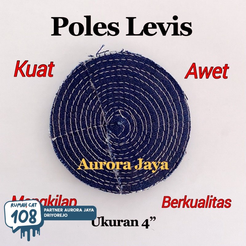 

Rumah Cat - Poles Levis 4” inchi Kain Jeans Pengkilap Polish Gerinda Mengkilap Kilap Rumah Cat Motor dan Mobil