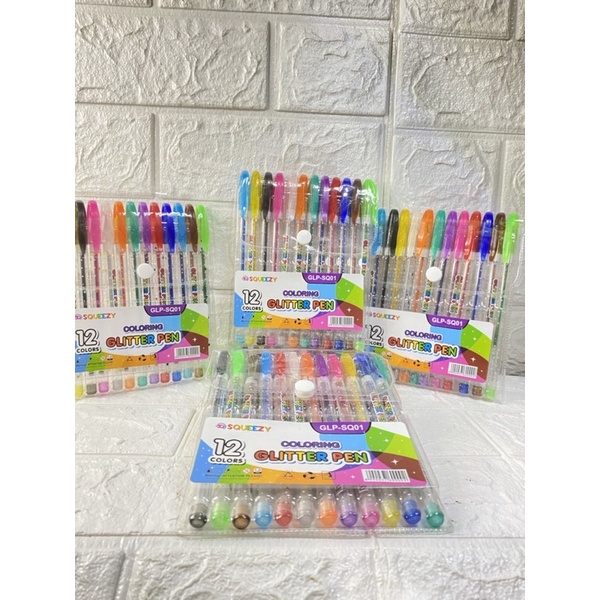 

Pulpen Gel Warna Warni Gliter 1 Pak Isi 12 Pcs