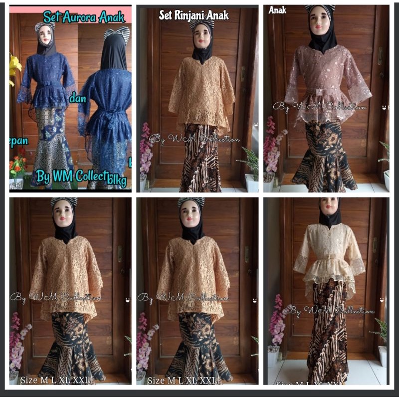 WM <SET KEBAYA ANAK Set Kebaya Aurora  Anak Ful puring Kebaya Anak karnaval set kebaya Anak Keluarga