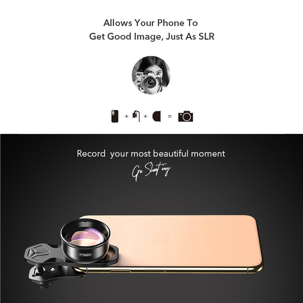 Apexel Lensa Telephoto Eksternal 2X Dengan Klip Untuk Iphone / Android (house2020)