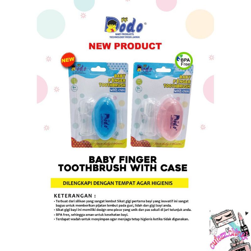 ☃Cutezz_Ching1☃Dodo Baby Finger Toothbrush With Case + Month