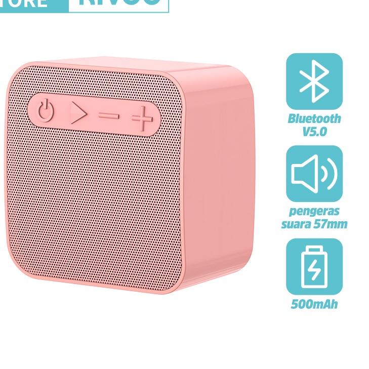 NEW  2.2 KIVEE Speaker Bluetooth portable murah Mini pink cute korean bluetooth music player TWS wir