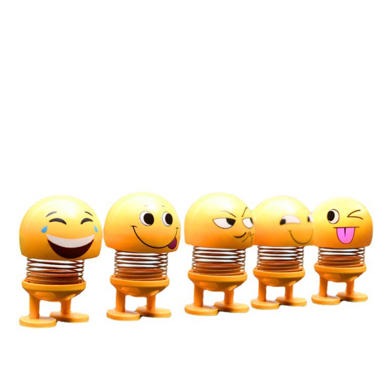 Boneka Emoji Kepala Goyang Untuk Dekorasi Mobil