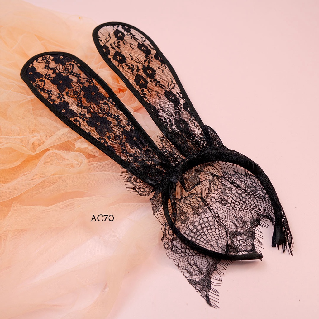 [PRODUK FAVORIT] BANDO COSPLAY LONG EAR RABBIT LACE AKSESORIS LINGERIE SEXY AC70