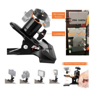 Penjepit Kaca Make up Rias Dudukan Lighting Ballhead Clamp Cermin Universal Hp Clamp Metal Ball Head Mount Varian Untuk Godox P260C p120c dll LED Lighting Makeup Lampu  Ballhead Jepit