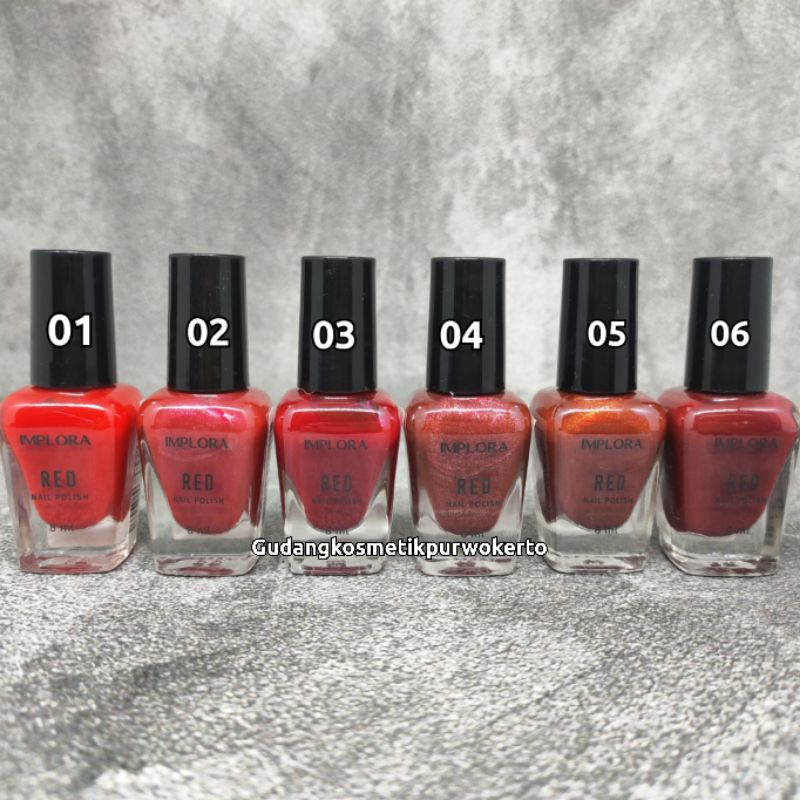 IMPLORA Nail Polish (NEW) (️BPOM) Kutek Red|Clear|Nudes