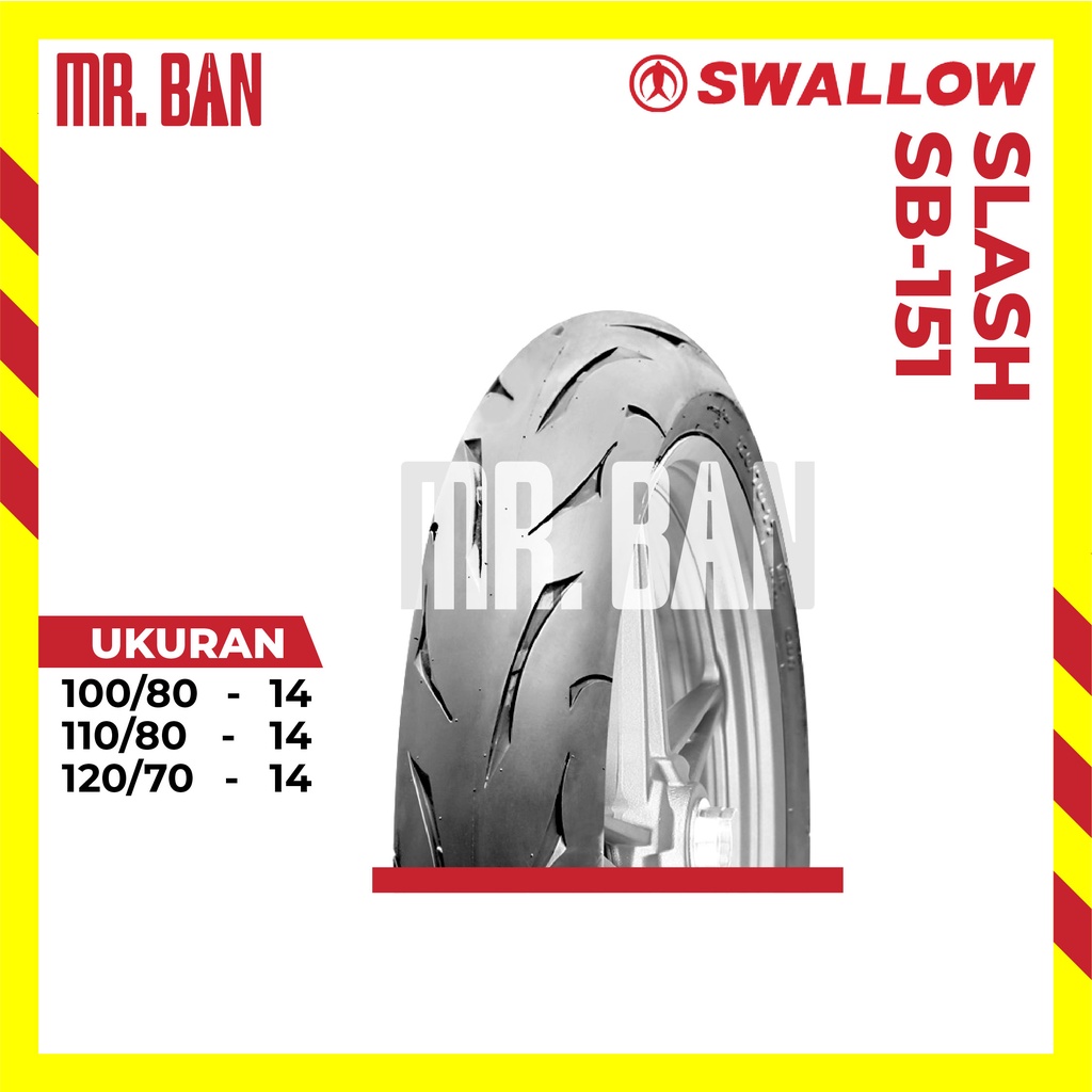 BAN MOTOR BIG MATIC RING 14 SWALLOW SLASH SB-151 TUBLES 100/80 110/80 120/70 TL | VARIO | AEROX | PCX | LEXY