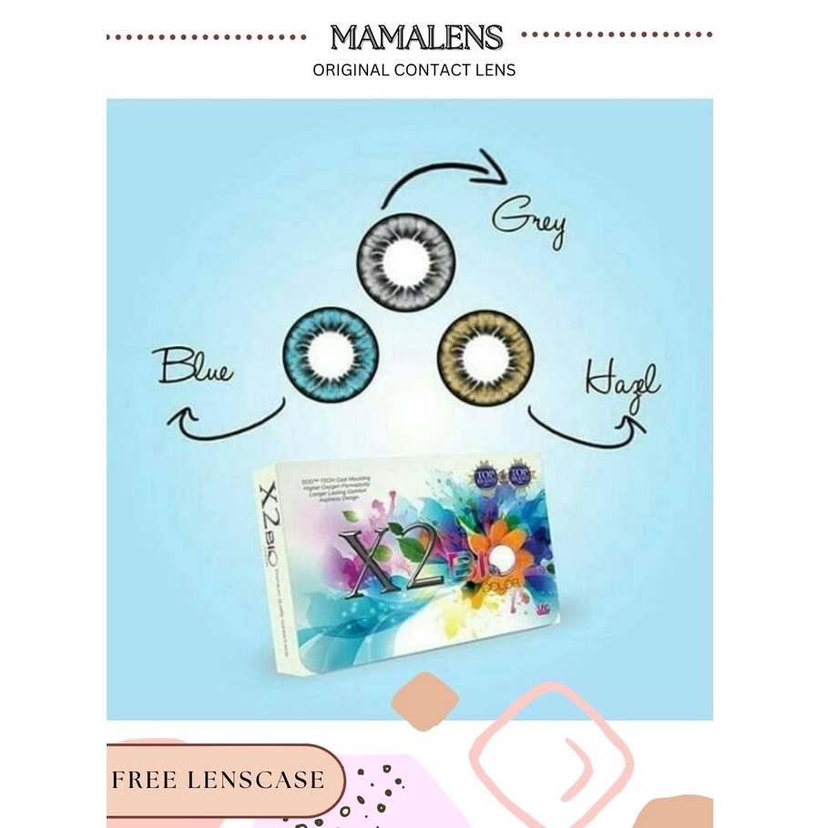 Softlens X2 Bio Color Normal &amp; Minus -0.50 sd -6.00 Free Lenscase - MAMALENS