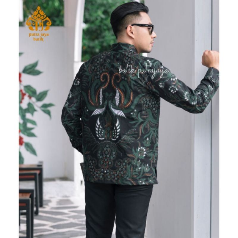 TIRTA IJO Baju Batik Pria Lengan Panjang Slim Fit Kemeja Premium Full Furing Katun Formal Cowok keren S M L XL XXL Lamaran Tunangan Wisuda Kondangan Nikahan Grosir Partai Katun Halus Adem Tebal Sragenan Pns Korpri Kerja Kantor Batik Nadya Putra Jaya