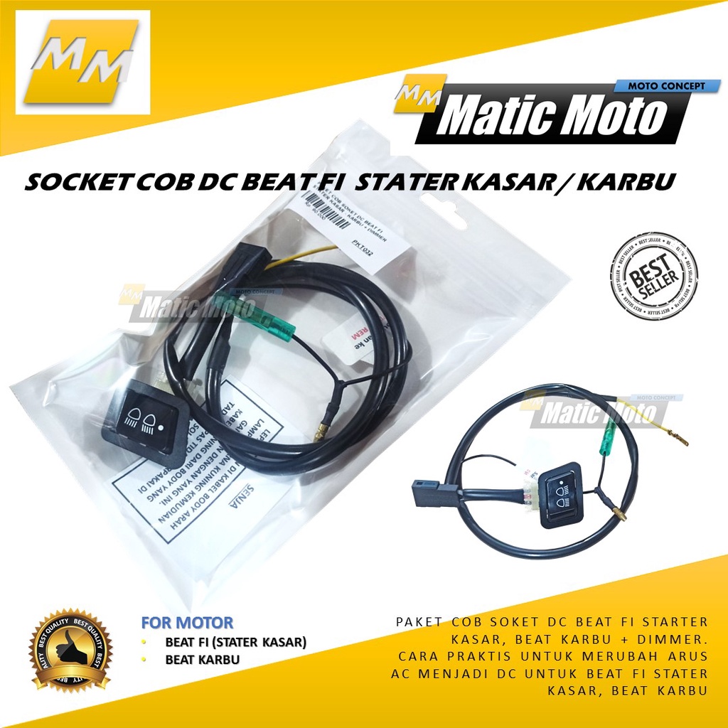 SOKET DC BEAT FI STATER KASAR / COB SOKET DC BEAT KARBU  + DIMMER