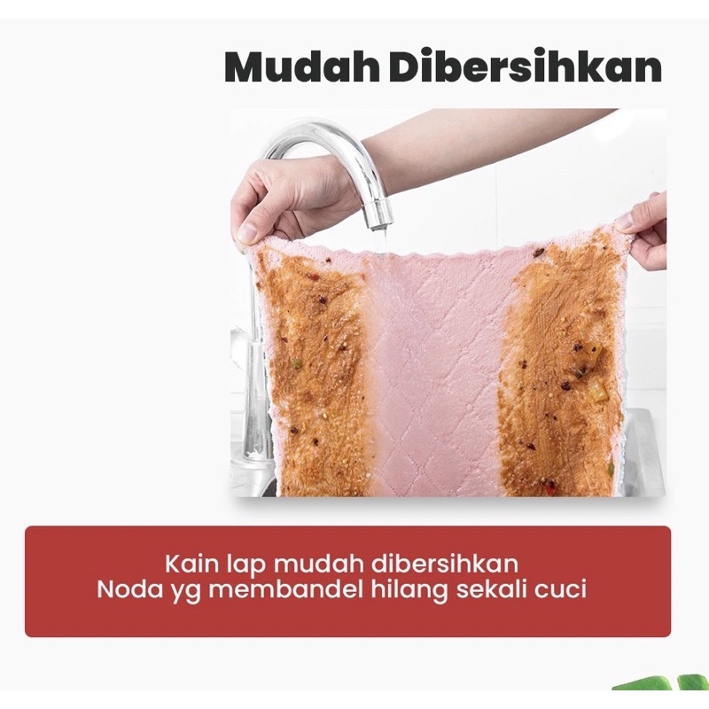 Kain Lap Microfiber Cuci Piring Anti Minyak Dapur Tangan Serbaguna/KAIN LAP SERAP MINYAK DAPUR LAP MEJA PIRING KAIN ANTI MINYAK/