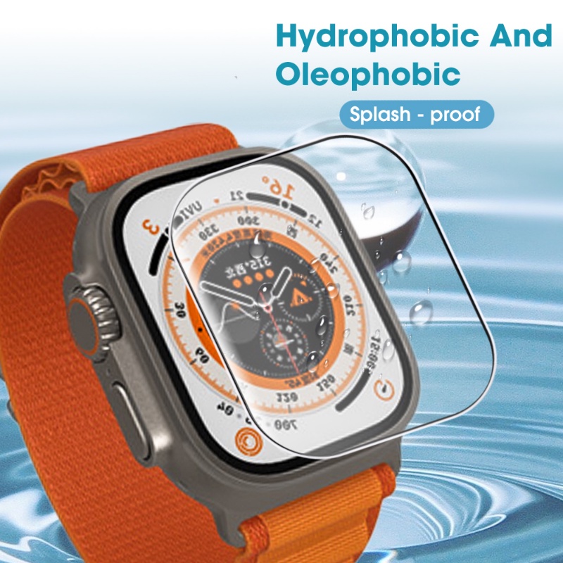 Pelindung Layar Tempered Glass Full Cover Anti Gores Untuk Apple Watch 8