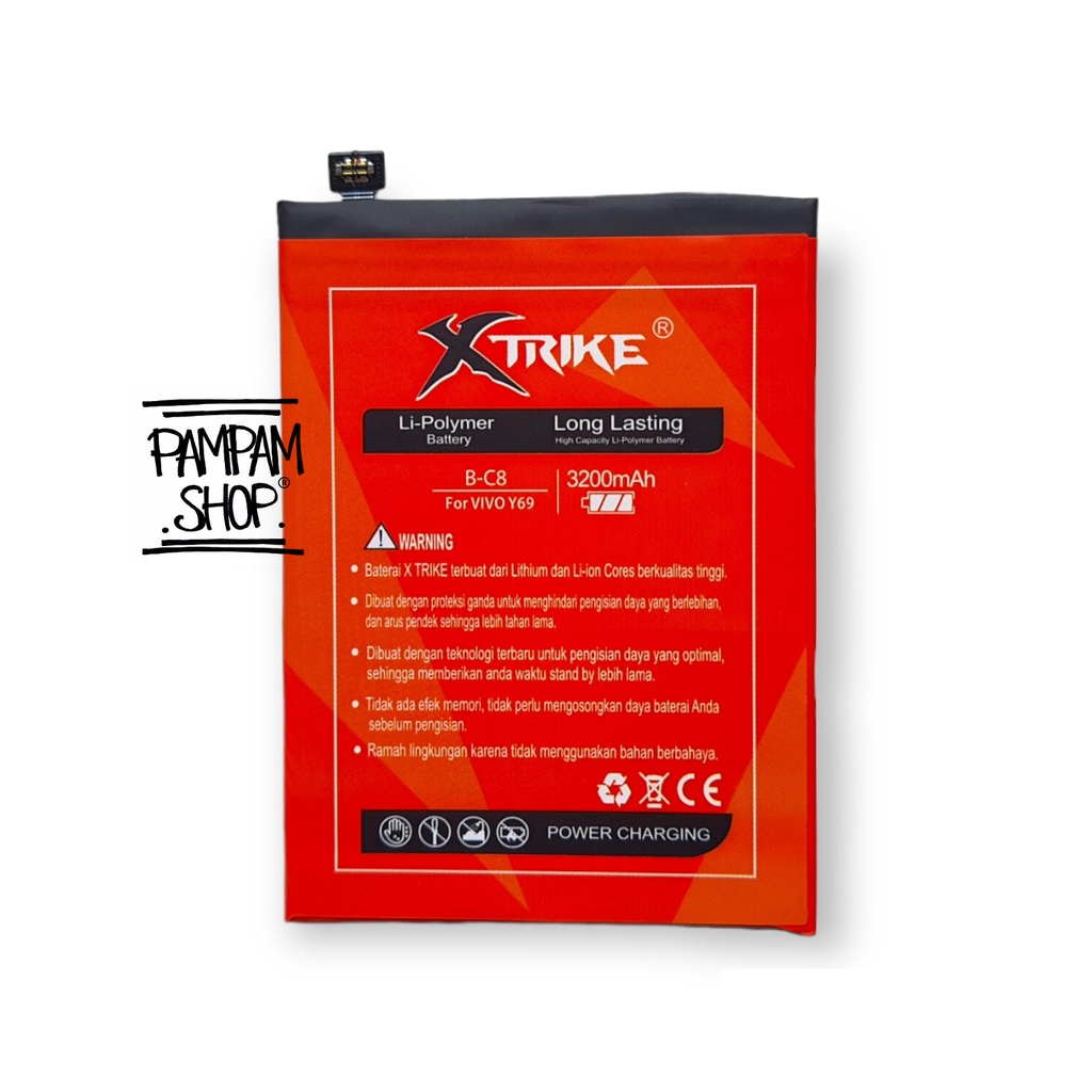 Baterai XTRIKE Double Power Original Vivo Y69 B-C8 BC8 Batre Batrai Battery HP Handphone Ori