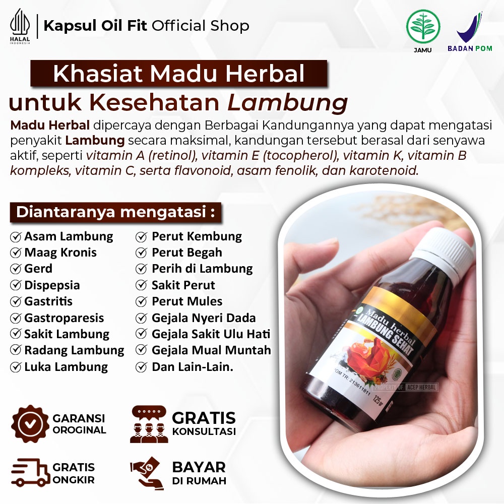 Jual Madu Herbal Lambung Sehat Obat Asam Lambung Tinggi Maagh Kronis Gerd Gastritis Radang 6077