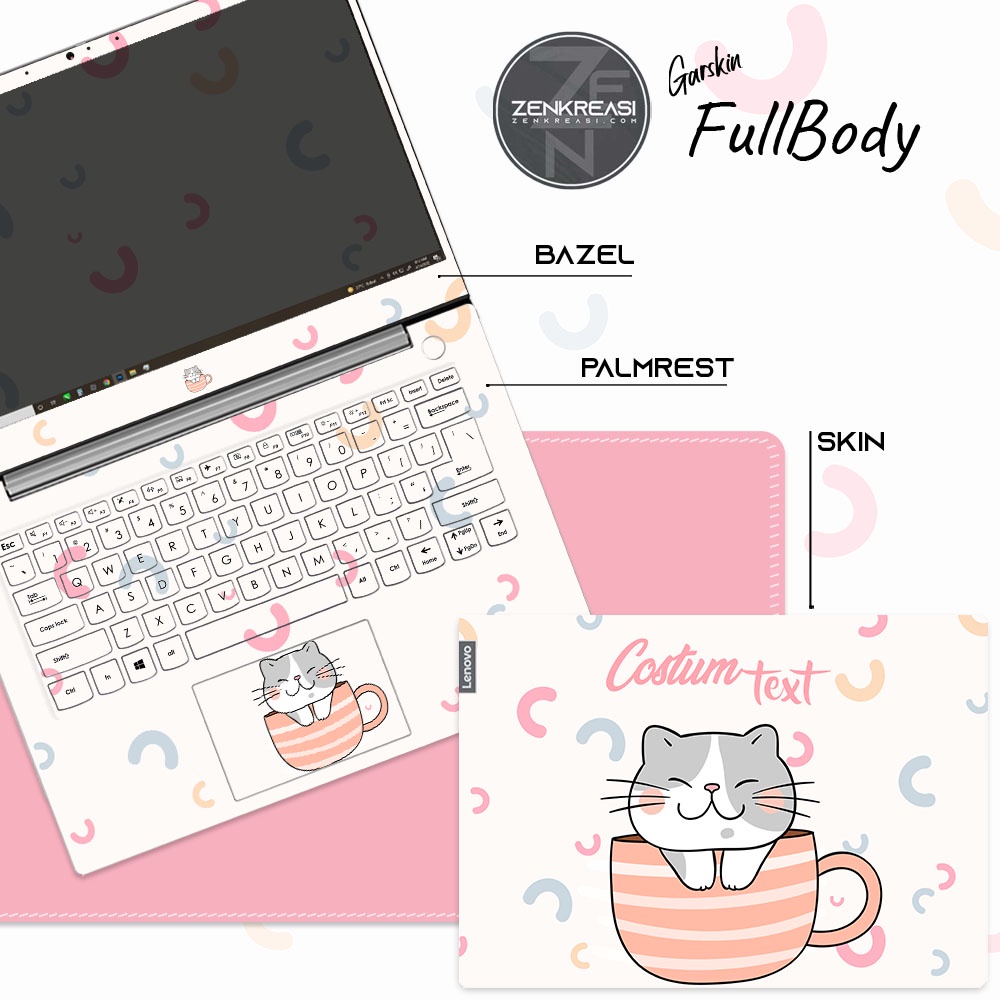 Garskin Laptop Sesuai Merek dan Model Laptop Tema  Lazzy cat