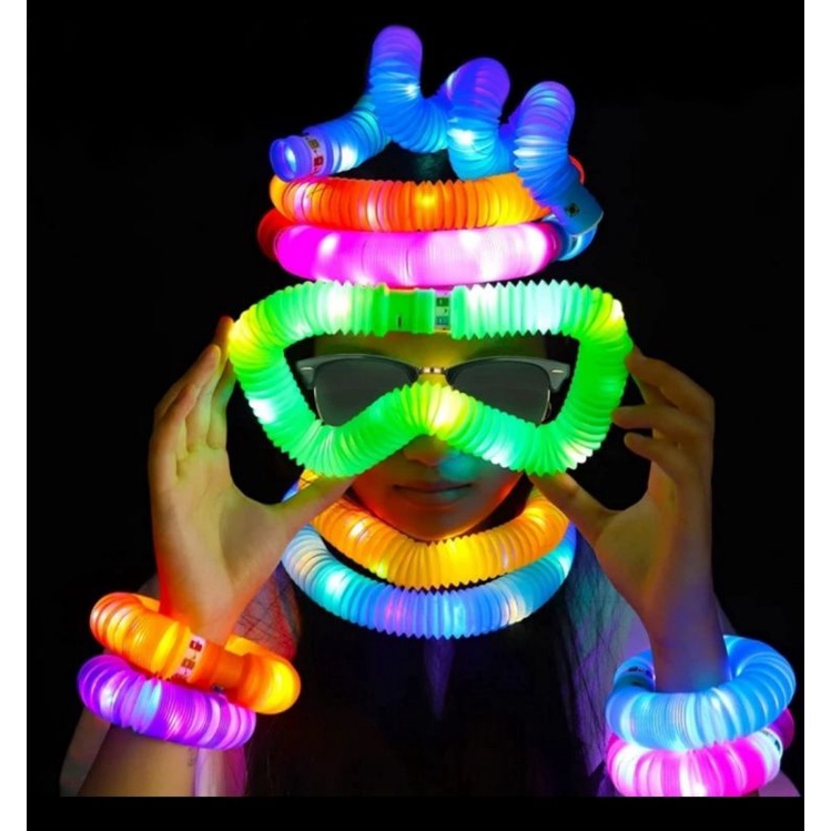 Mainan LED POP FIDGET TUBES SENSORY TOYS/Mainan anak Murah Lampu LED bisa Kreasikan bentuk apa ajah/Mainan anak Lampu warna warni Selang Pipa Light Up Pop Pipes