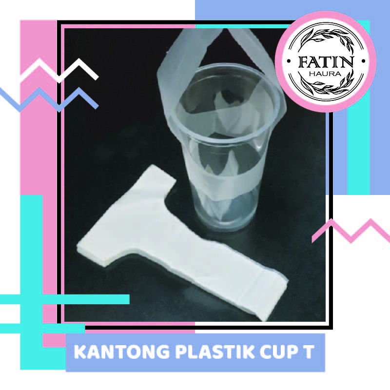 ☘️FATIN☘️ISI +- 110 PC/ KANTONG PLASTIK CUP T/PLASTIK TAKEAWAY BUBBLE BOBA,JUZ