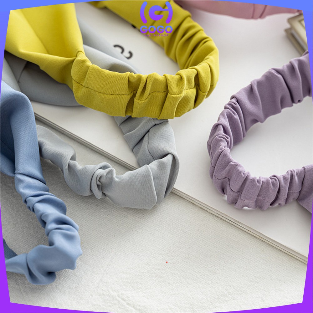 GOGO-C511 Bandana Segitiga Bahan Satin Korean Style / Headband Wanita Katun Motif Polos / Triangle Woman Scraf