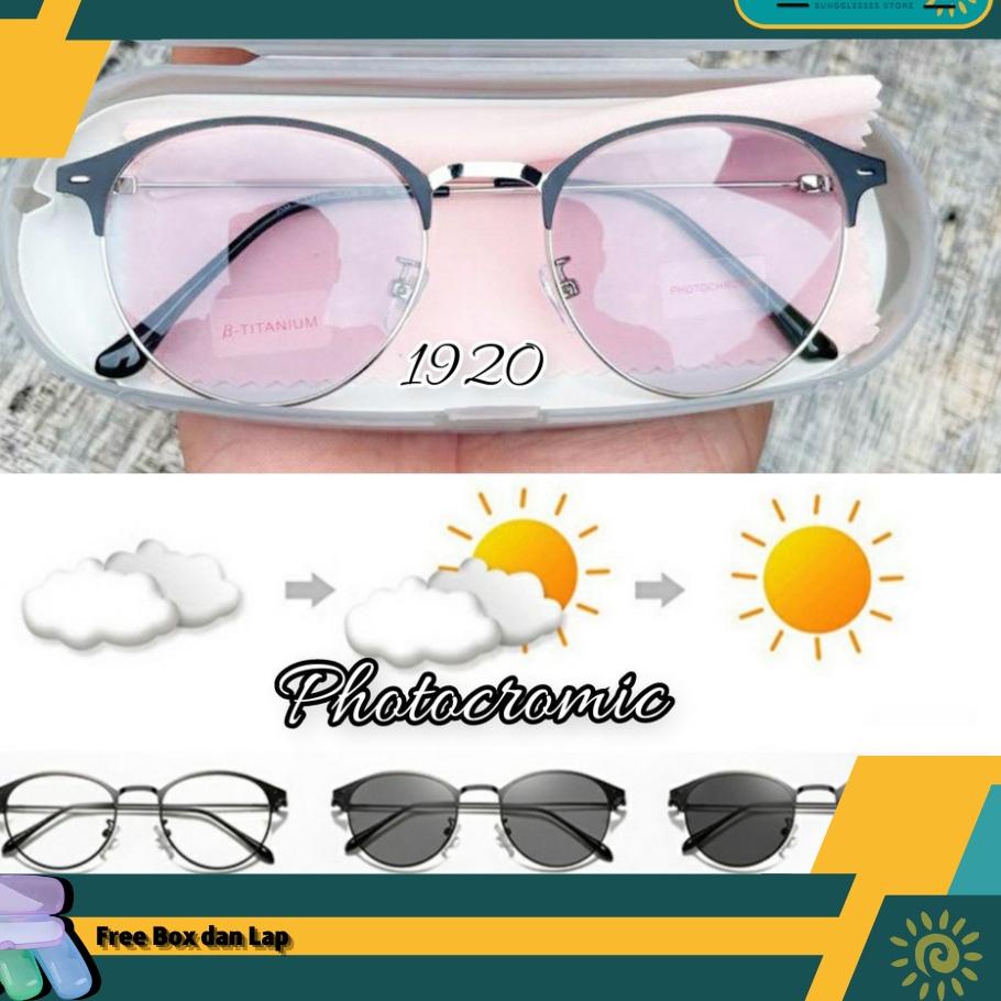 Terbaik [Terlaris] Photocromic Kacamata Berubah Warna Anti Radiasi Blueray F1920