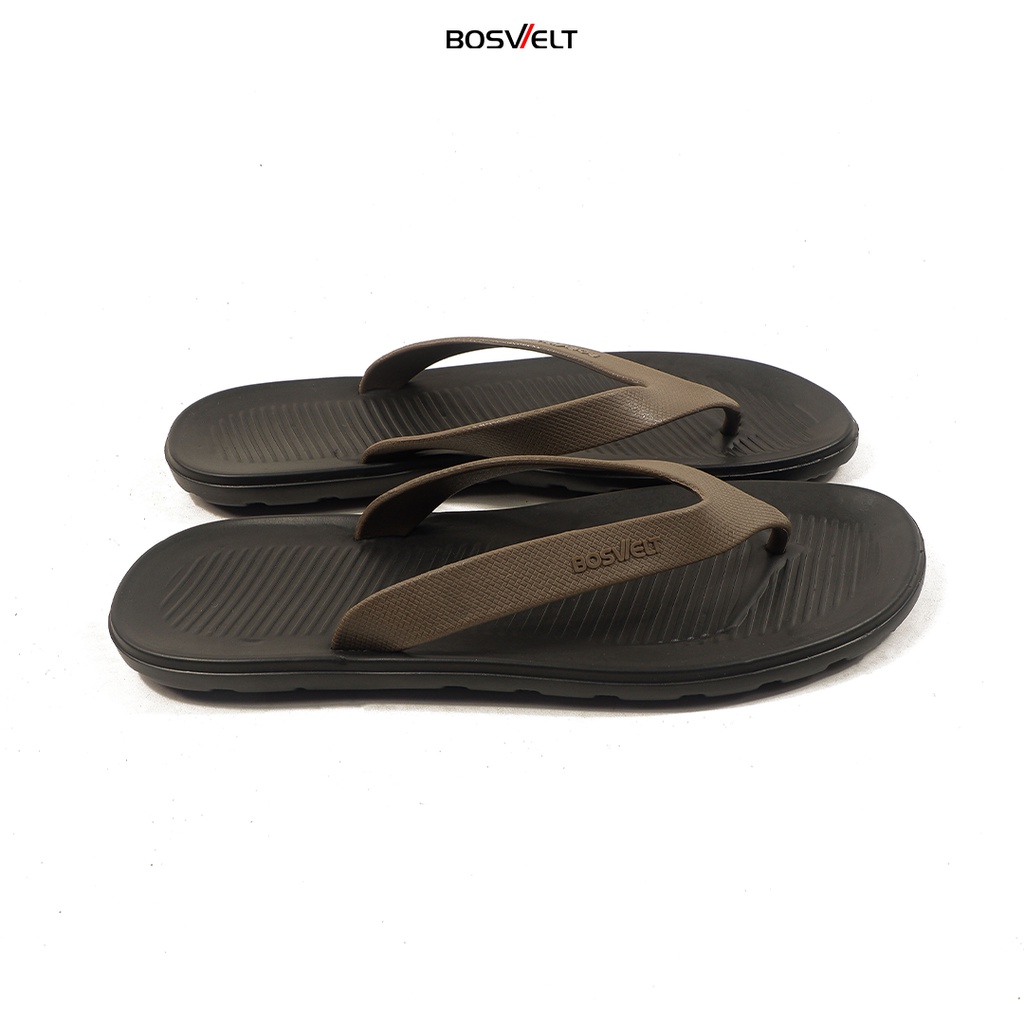 Sandal Cowok Karet Jepit Murpy Black Brown Phylon Bosvelt