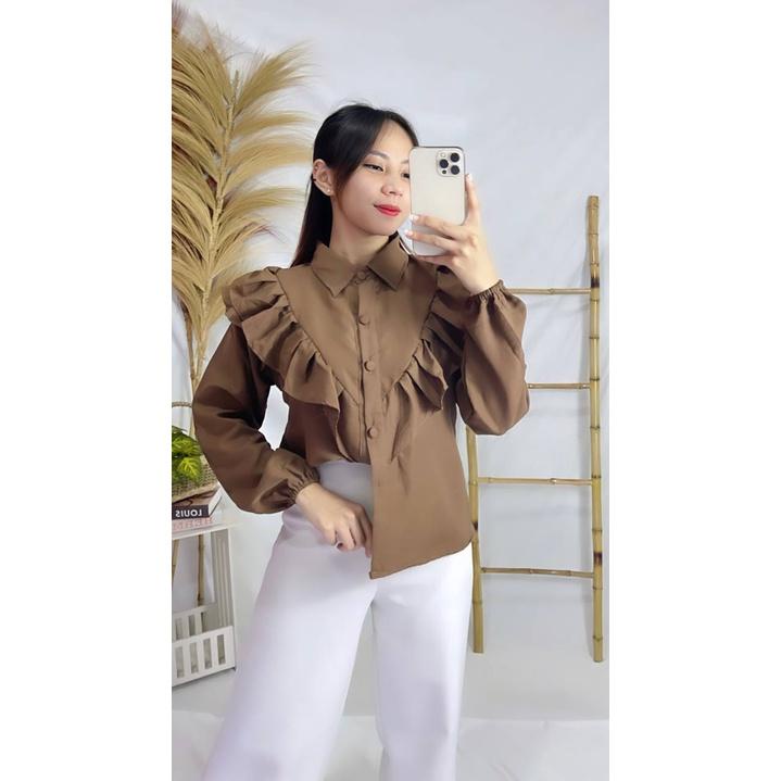 FC-LELANA TOP BLOUSE / FIT TO XL / PREMIUM BLOUSE WANITA / LEIKA BLOUSE / BLOUSE NANDA ATASAN WANITA KEKINIAN