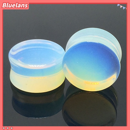 1pc Pelebar Tindikan Telinga Model Pelana Flare Ganda Opalite Ukuran 5-18mm