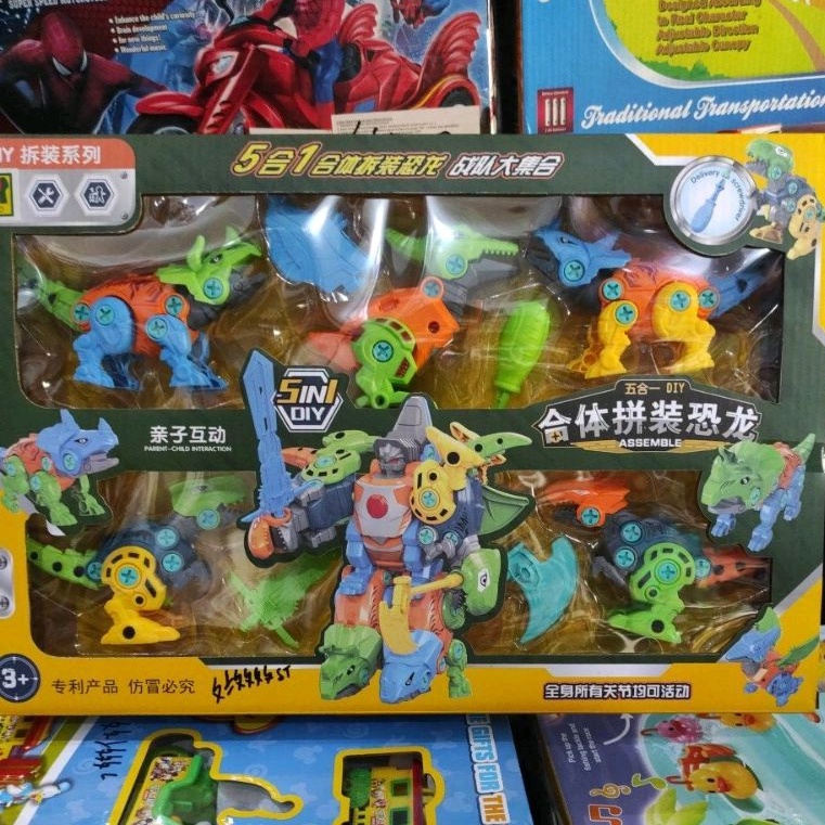 Robot dinosaurs 5 in1 kwalitas bagus