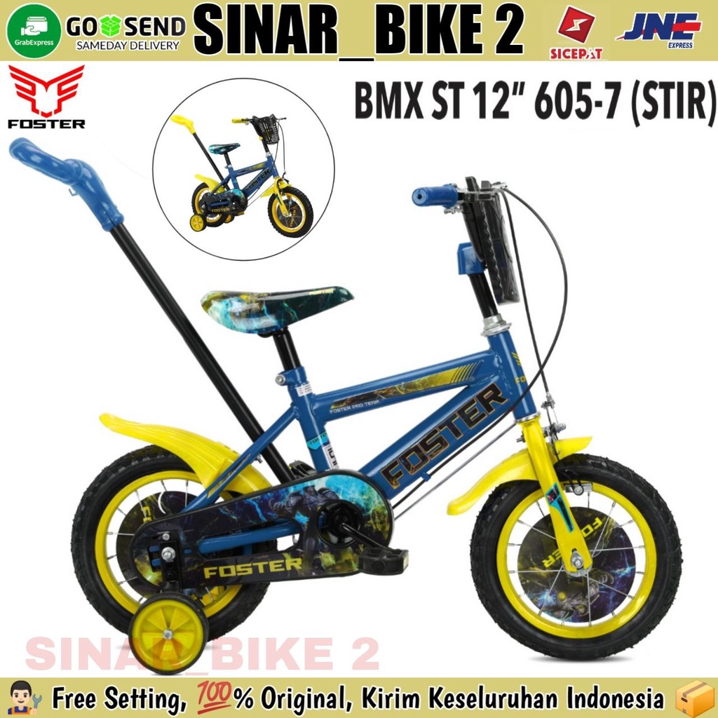 Sepeda Anak Laki BMX 12 Inch MICHEL BLAZE 793 &amp; Foster 605-7 Ban Pompa Dan Stir Usia 2-4 Tahun