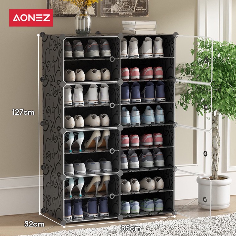 Jual AONEZ Rak Sepatu Tertutup Rak Sepatu Portable Lemari Sepatu