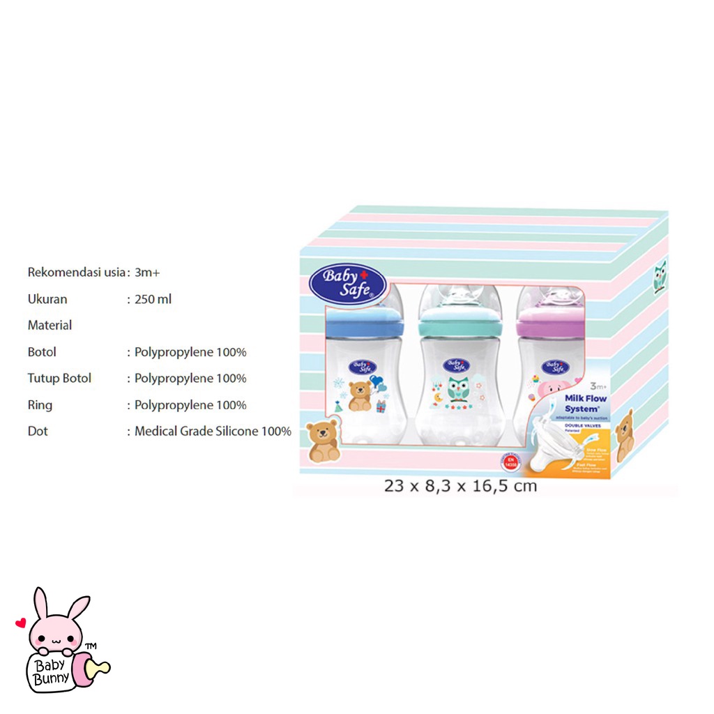 ❤ BELIA ❤ BABY SAFE Wide Neck Bottle WNS01 125ml / 4oz | WNS02 250ml / 8oz | Botol bayi | Dot bayi | Botol Susu | Dot susu bayi | BPOM