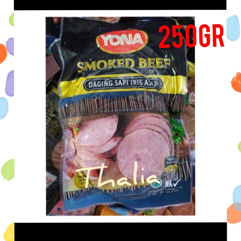 

YONA SMOKED BEEF/DAGING ASAP SLICE 250GR, AMAN DAN 100% HALAL