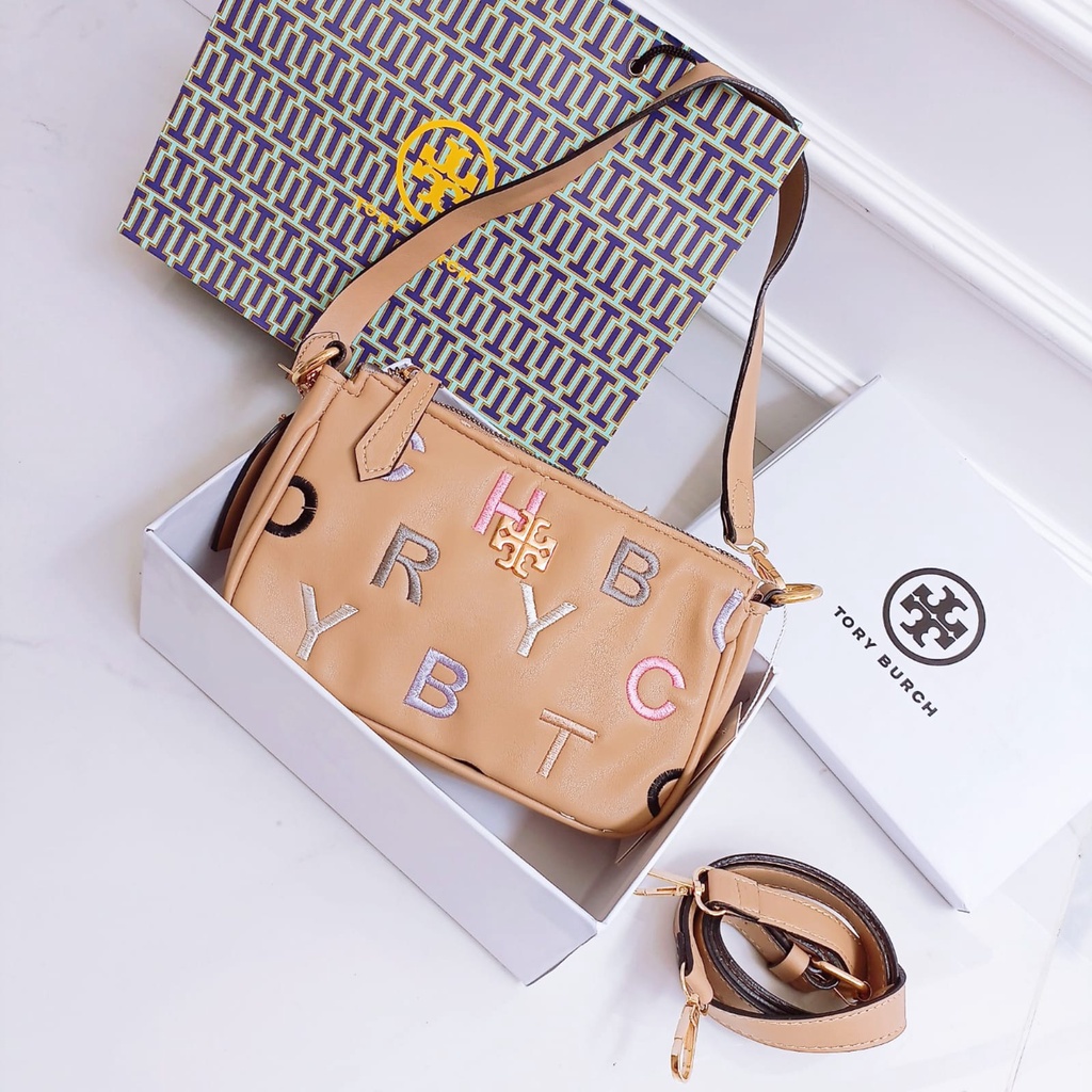 TAS SELEMPANG T*RY ALFABET SLING BAG IMPORT SET BOX KODE SA003