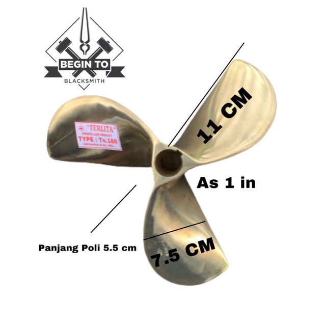 Kipas Perahu Type Ts180 Ferlita MENGKILAT Bahan kuningan asli Kalimantan