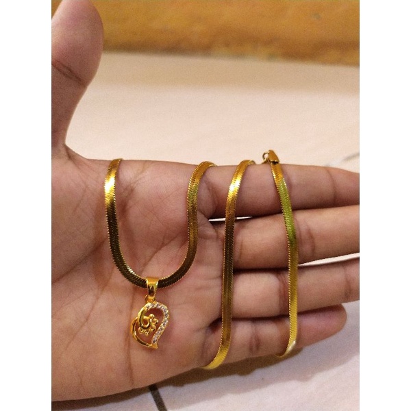 Kalung Gepeng Kilat high Quality Dengan Liontin Yaxiya Jewelry