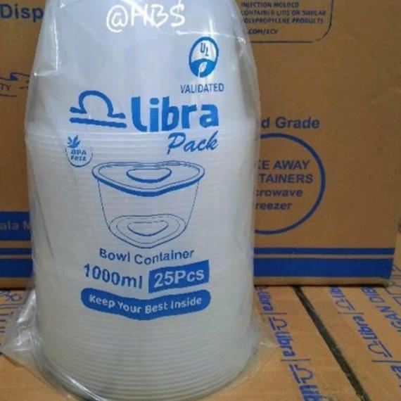 COD✔️Thinwall Bowl/Wadah Plastik Bulat LIBRA 1000ml-25set|RA8
