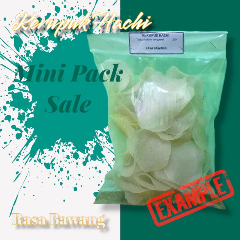 

Kerupuk Hachi kerupuk beras mini pack tester bawang 100 gram