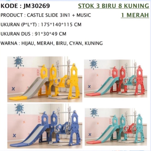Perosotan Castle Slide 3in1 + Music JM30269