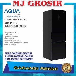 KULKAS AQUA JAPAN AQR 363 / 350 RBG LEMARI ES 2 PINTU AQR363/350RBG INVERTER