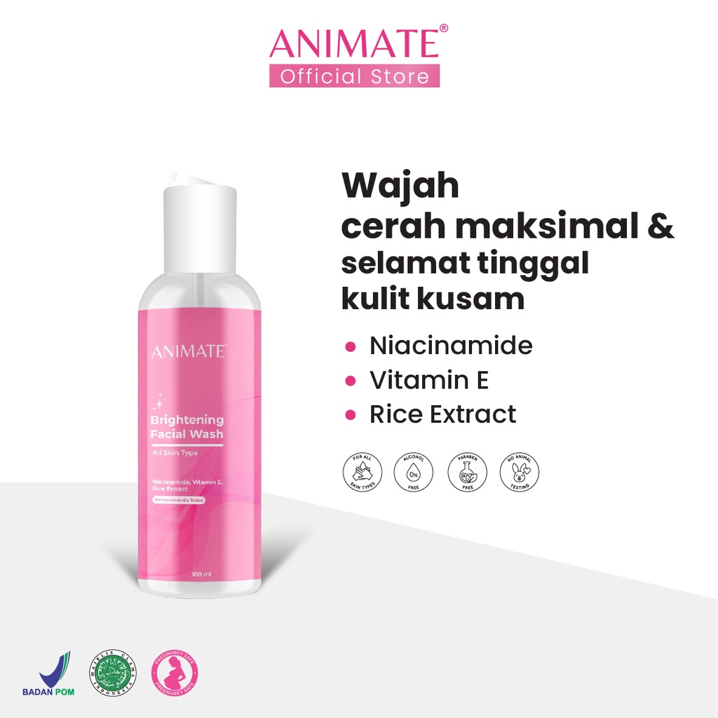 [Pink 100ml] Animate Brightening Facial Wash